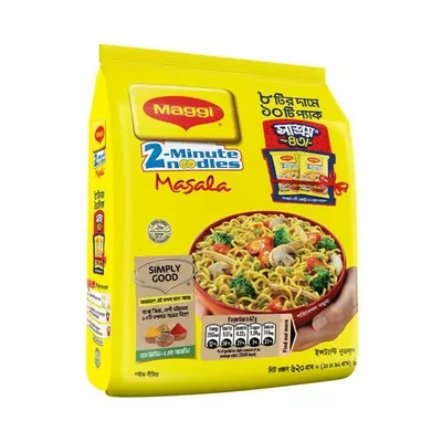 Nestle Maggi 2-Minute Masala Instant Noodles 8 pack (Free 2 pcs) 620 gm